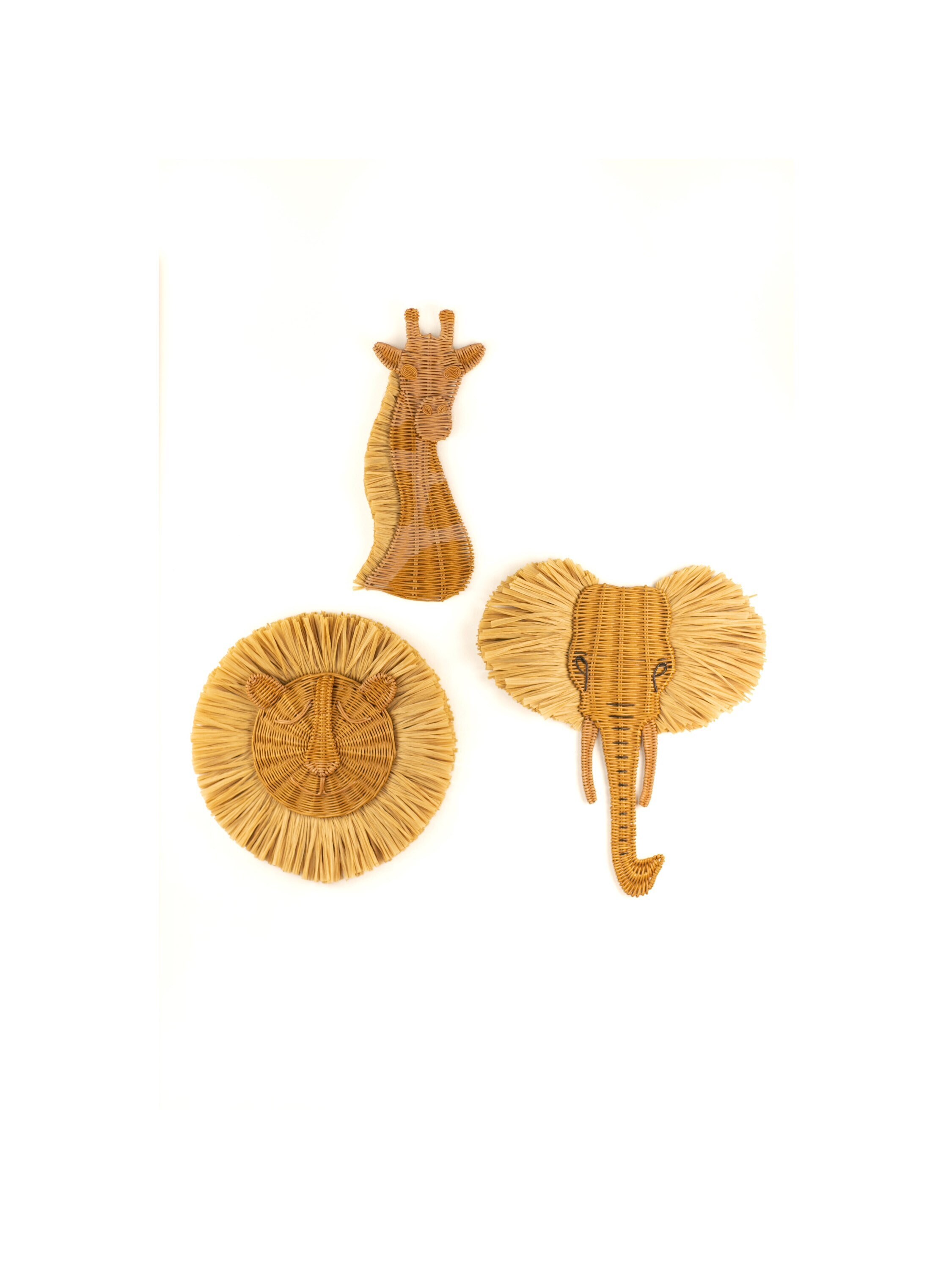 Animal head set, Safari trio wall decor, animal heads for nursery, Safari jungle nursery, Animal Elephant, Animal Lion, Animal Giraffe