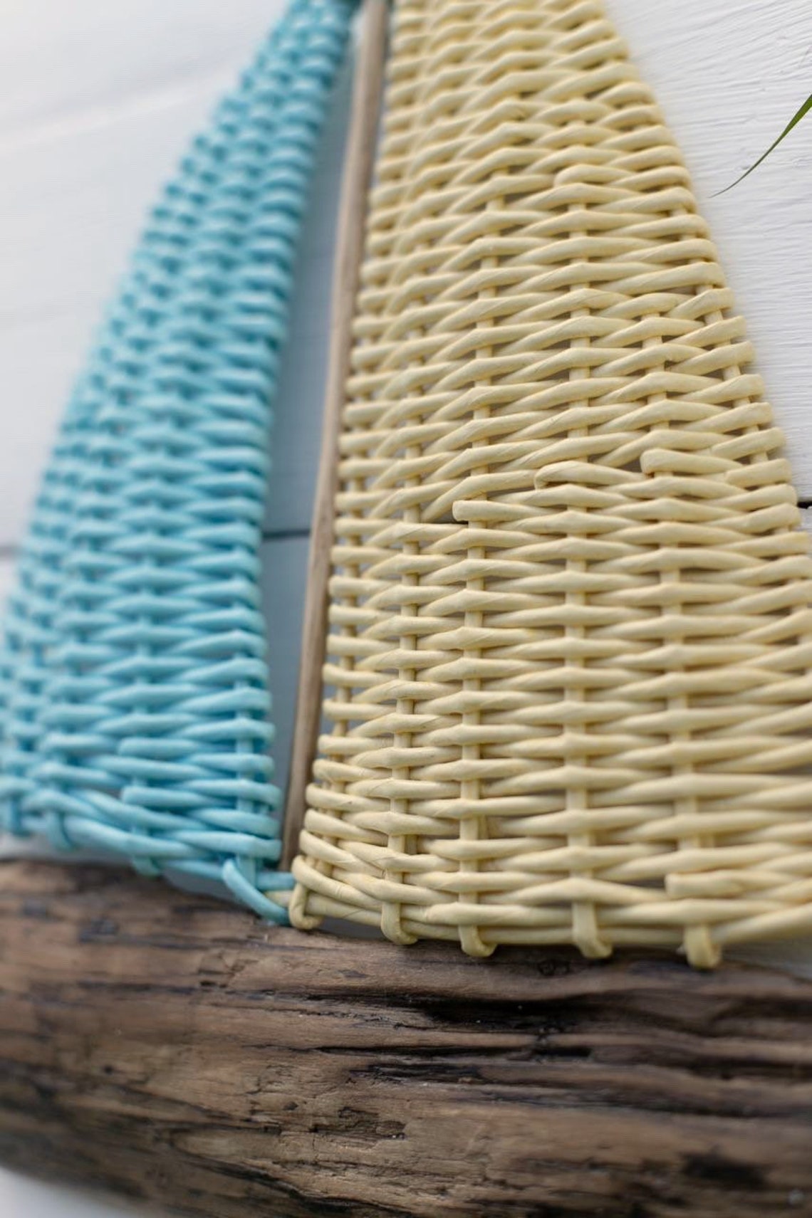 Wicker Boat Set of Two Ships Ship Driftwood Wicker Wall Etsy