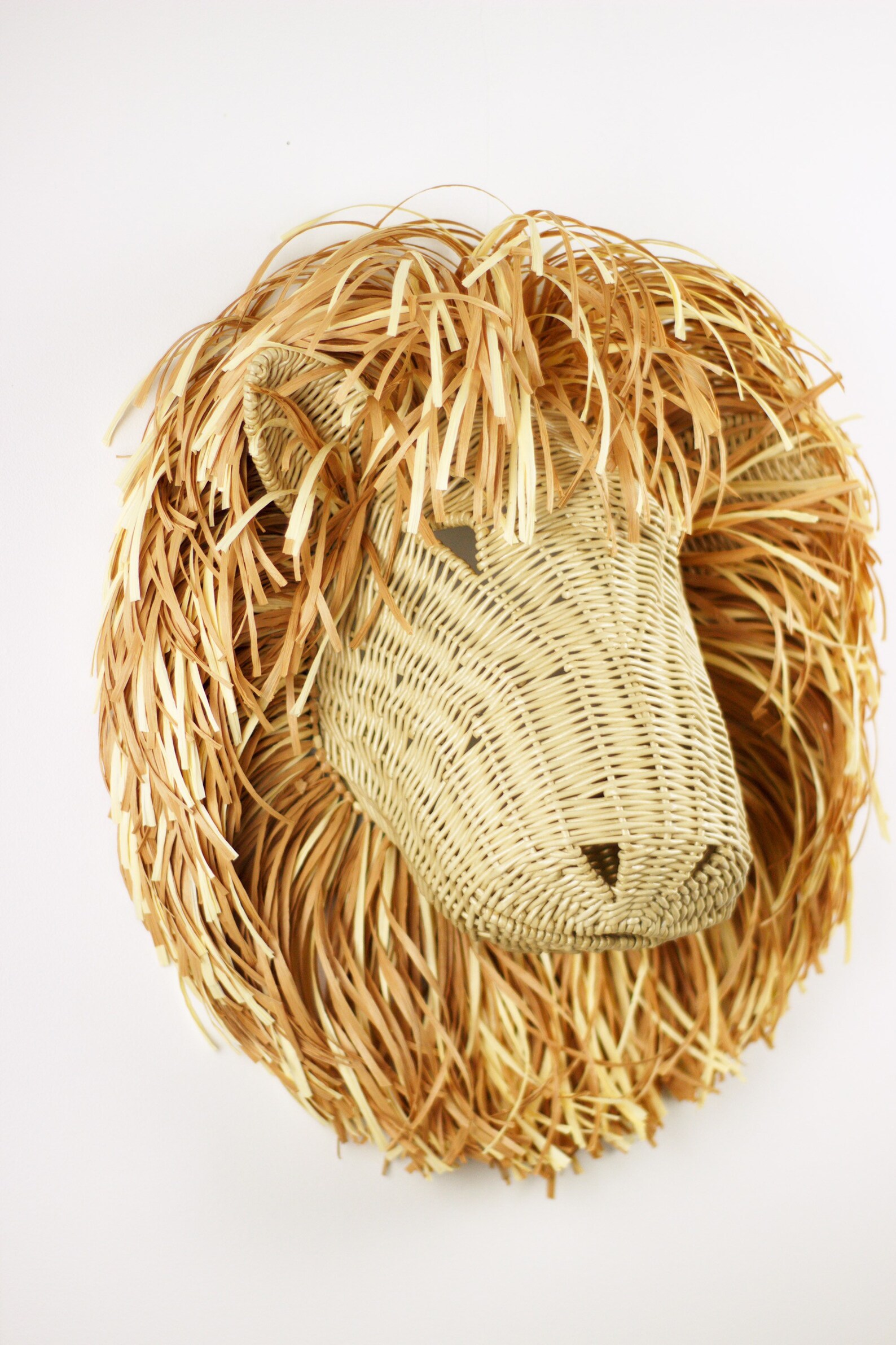 Animal Wicker Lion Wall Mounted Lion in the Playroom Etsy