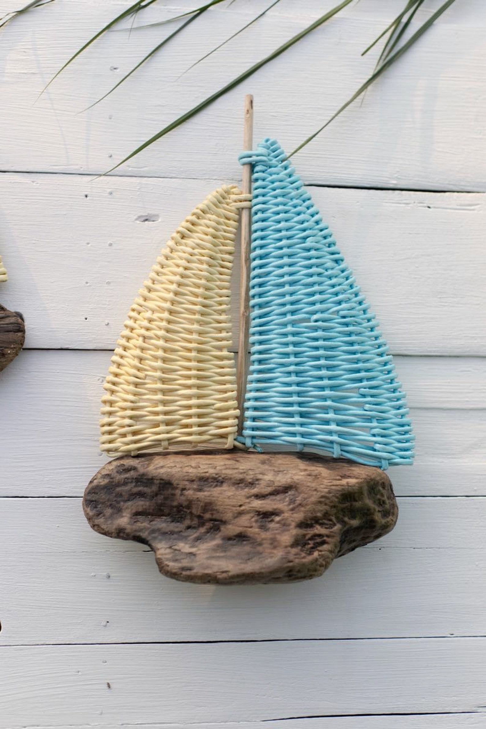 Wicker Boat Set of Two Ships Ship Driftwood Wicker Wall Etsy