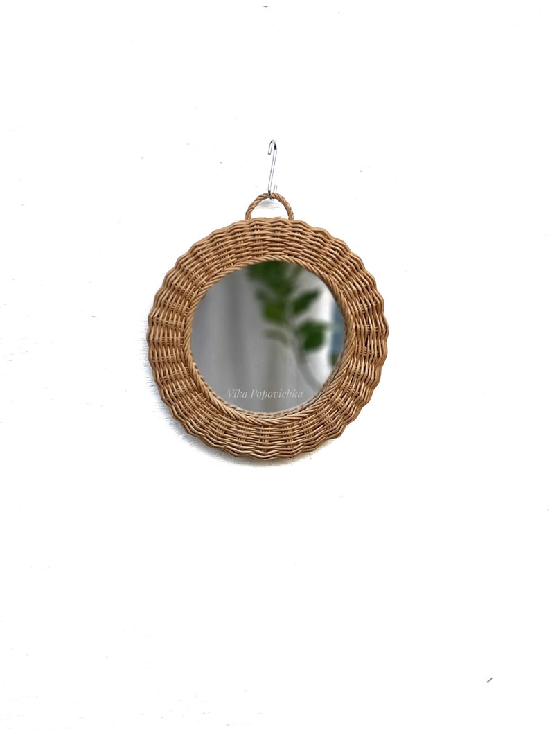 Wicker mirror Wicker bedroom mirror Round wicker mirror Mirror Etsy