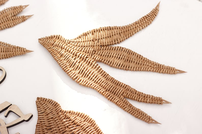 Swallow Wall Hanging Rattan Swallow Decoration Swallow Wall Etsy