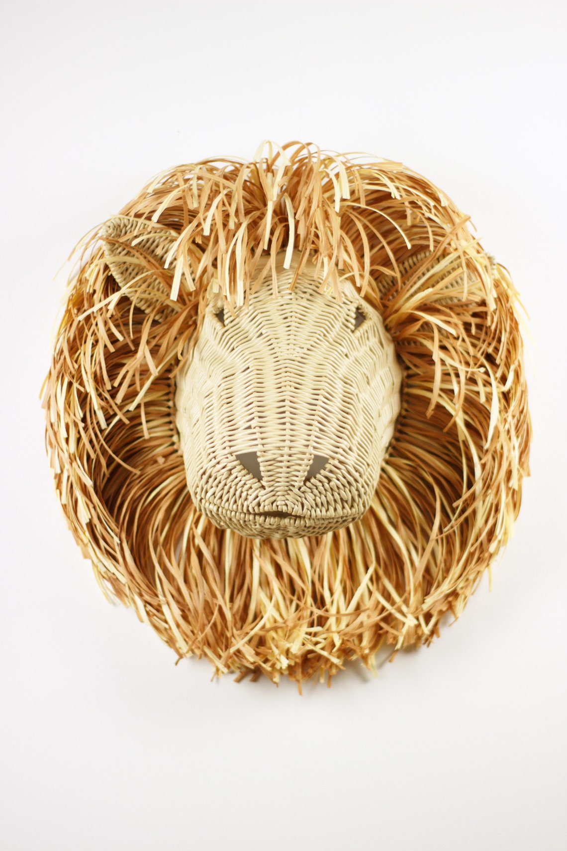 Animal Wicker Lion Wall Mounted Lion in the Playroom Etsy