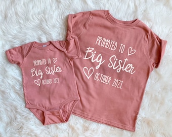 Promoted to Big Sister Shirt | Promoted to Big Sister Bodysuit | Big Sister Outfit | Sister Announcement