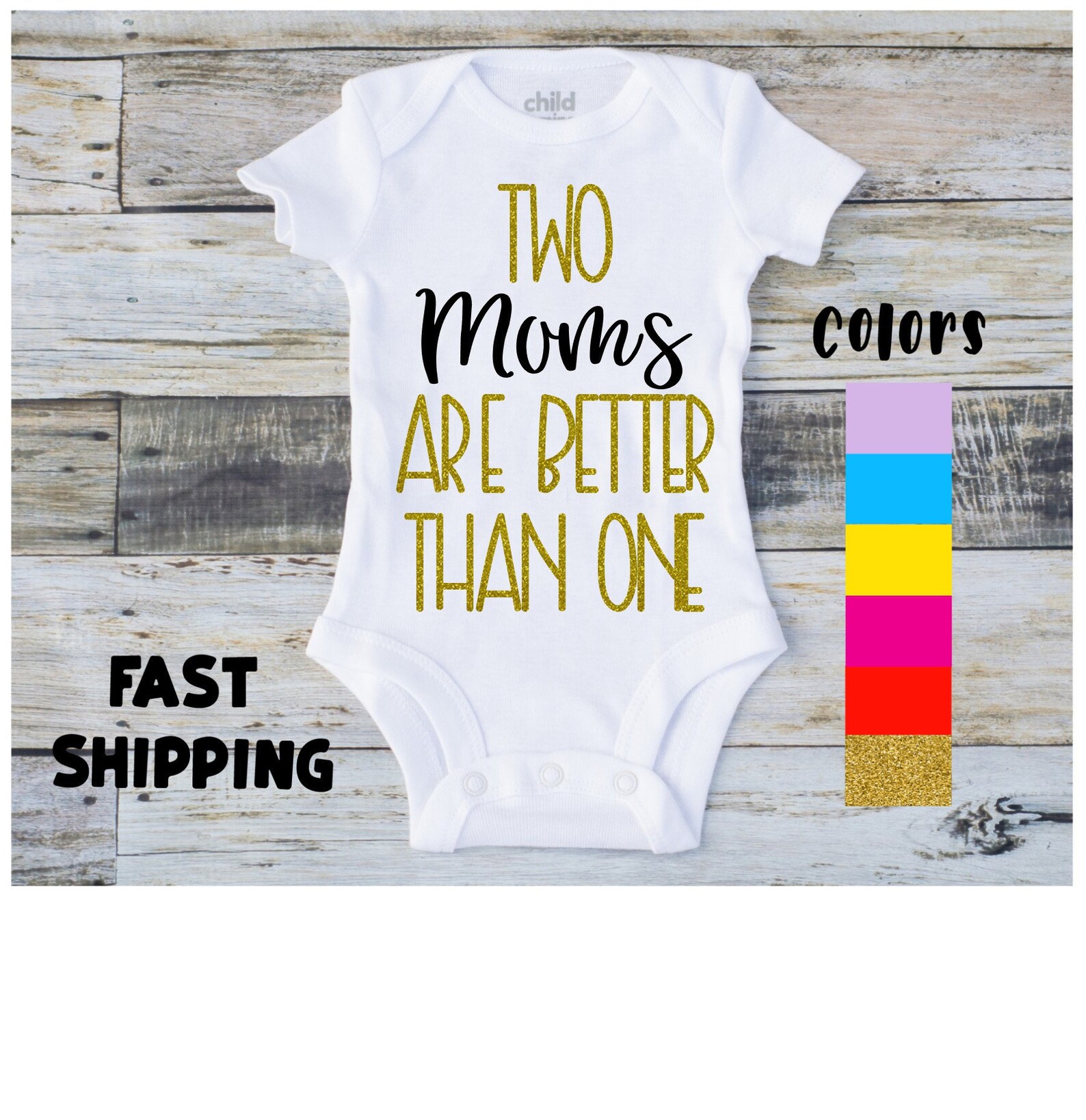 Two Moms Onesie | Two Mommies | Two Mommys | Lesbian Onesie | Two Mom's Are Better Than One |...