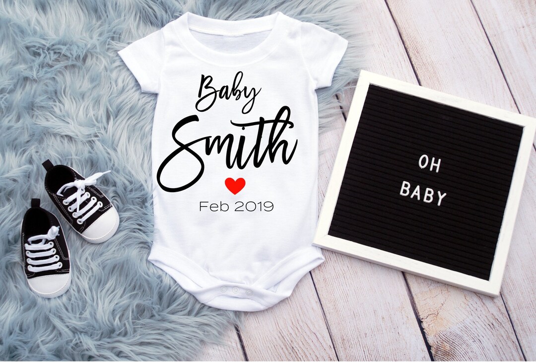 Baby Onesie Announcement Baby Announcement Onesie Etsy