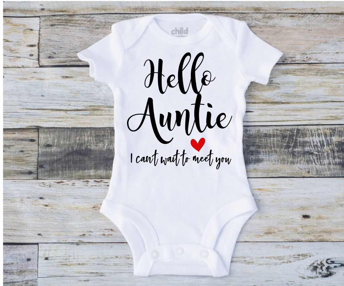 Aunt Pregnancy Announcement Hello Auntie Baby Announcement Etsy