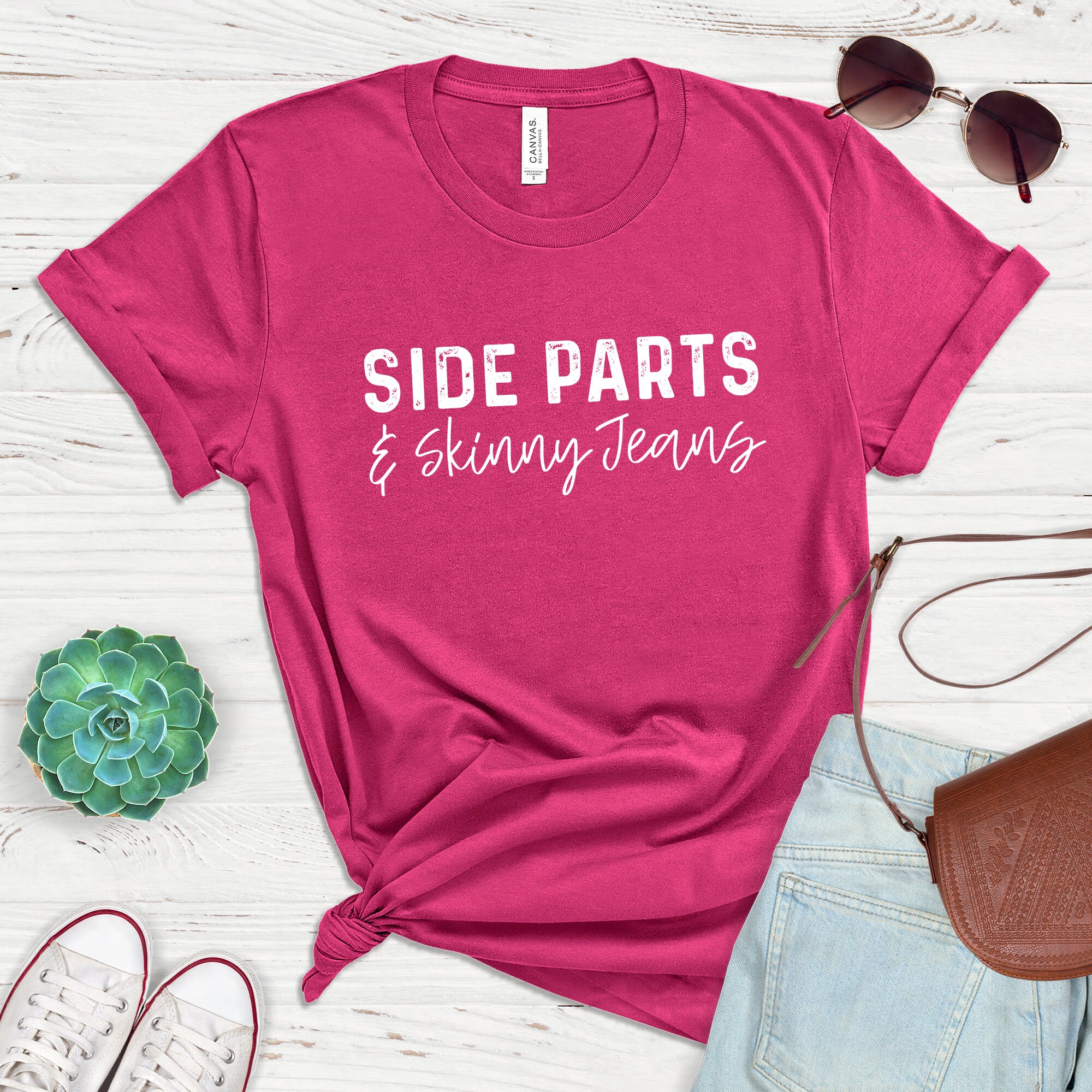 Side Parts and Skinny Jeans Shirt 