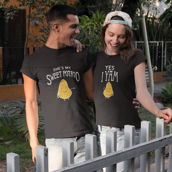 OUNAR Shes My Sweet Potato Shirt I Yam T-Shirt Valentine Couple Shirt Tee Funny Gift