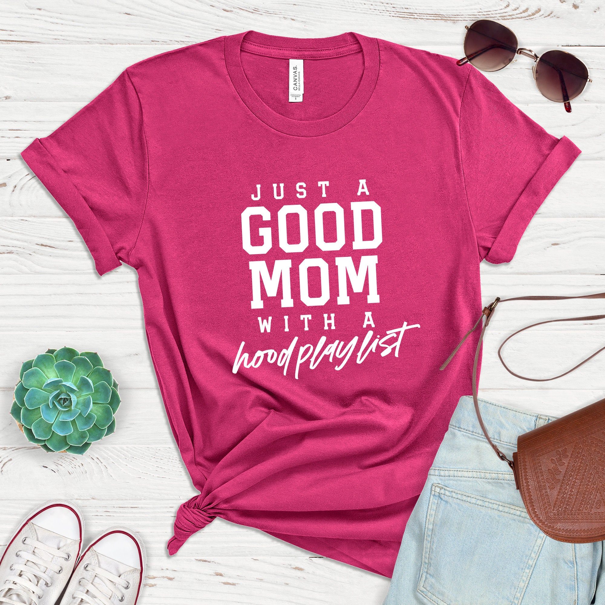 Tshirts mom Gifts for mom from daughter Funny mom shirt Funny Mom Tee funny mom gift Mama tee Just a good mom with a hood playlist