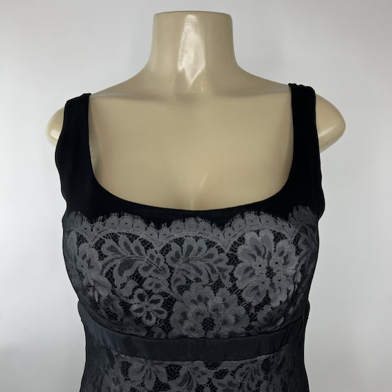 Vintage Tadashi Silk Dress Size 6 Y2K 1990s Black… - image 2