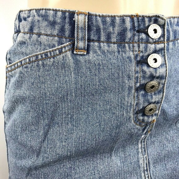 Y2K Denim Mini Skirt Vintage Size 3/4 High Waiste… - image 3