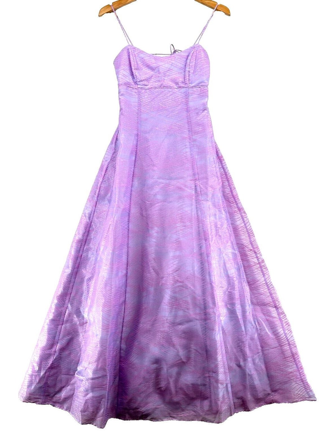 Vintage Y2K Prom Dress Size S Purple Pink Sparkle Low Back Strappy ...