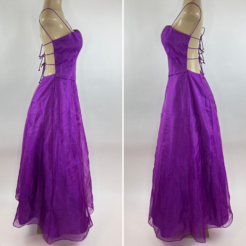 Y2K Prom Dress Vintage Size 9/10 Purple Sparkle Low Back Etsy