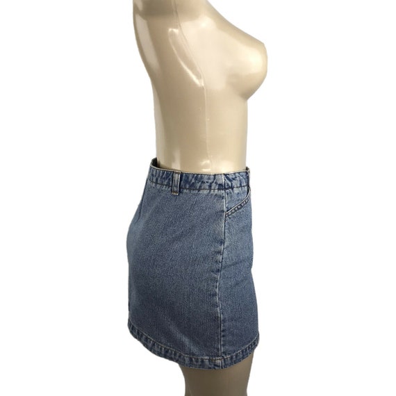 Y2K Denim Mini Skirt Vintage Size 3/4 High Waiste… - image 4