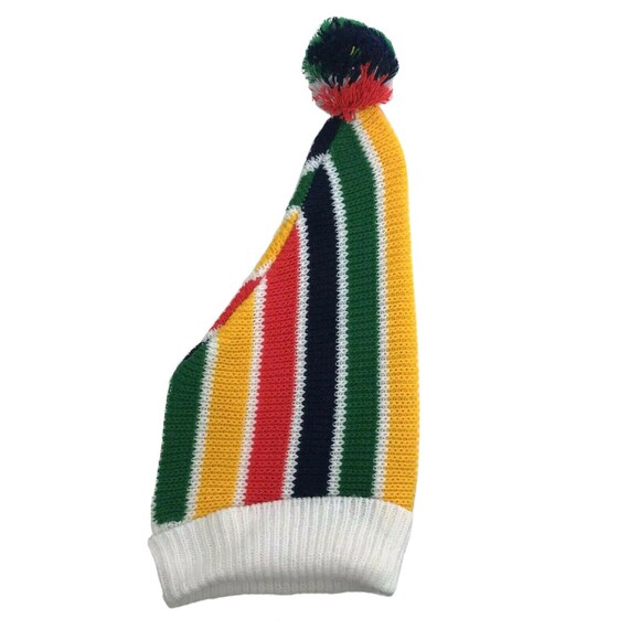 Vintage Baby Sweater Hat Set Knit Stripe Multi Co… - image 8