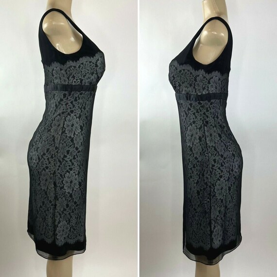 Vintage Tadashi Silk Dress Size 6 Y2K 1990s Black… - image 4