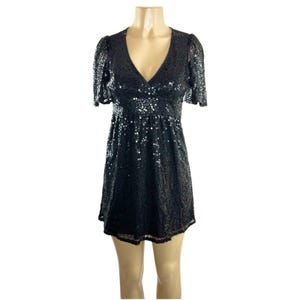 by together sequin babydoll dress Butterfly Applique Sequin Mesh Babydoll Dress w/ Sheer Straps S / Royal Blue
