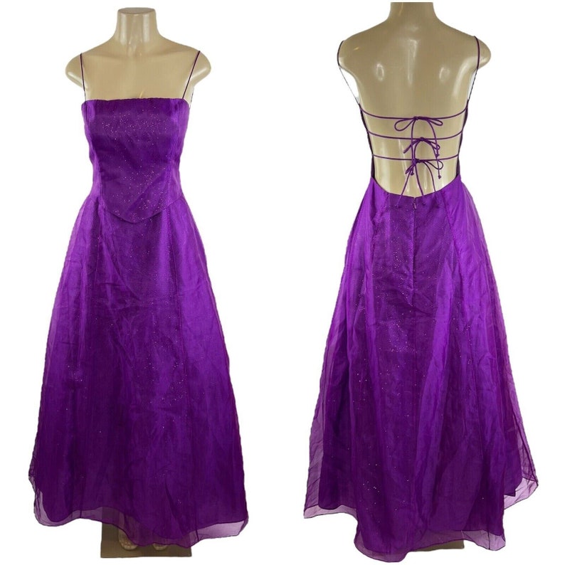 Y2K Prom Dress Vintage Size 9/10 Purple Sparkle Low Back Etsy