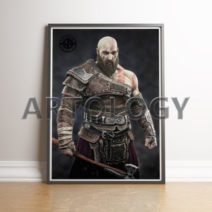 Kratos Drawing – A4/A3 Giclée Art Print | God of War Ragnarok Fan Art by Artology