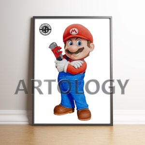 Mario Drawing – A4/A3 Giclée Art Print | Super Mario Movie Fan Art by Artology