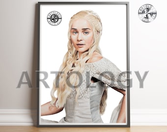 Daenerys Targaryen Drawing A4/A3 Print - Artology