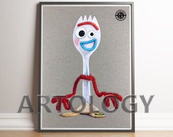 Forky Artwork (Toy Story) A4/A3 Giclee Print - Artology