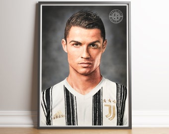 Cristiano Ronaldo Portrait Drawing A4/A3 Giclee Print - Artology