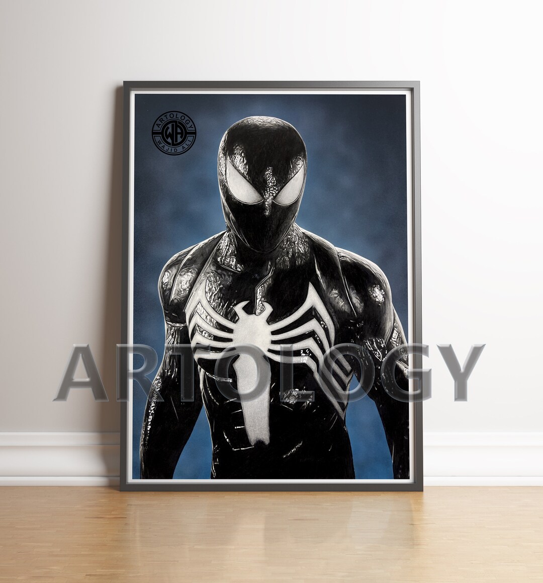 Spider man Black Suit Drawing A4/A3 Giclée Print Marvel Fan Art by