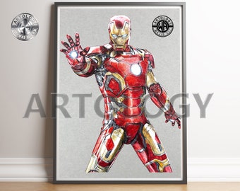 Iron Man Drawing Print A4/A3 - Artology