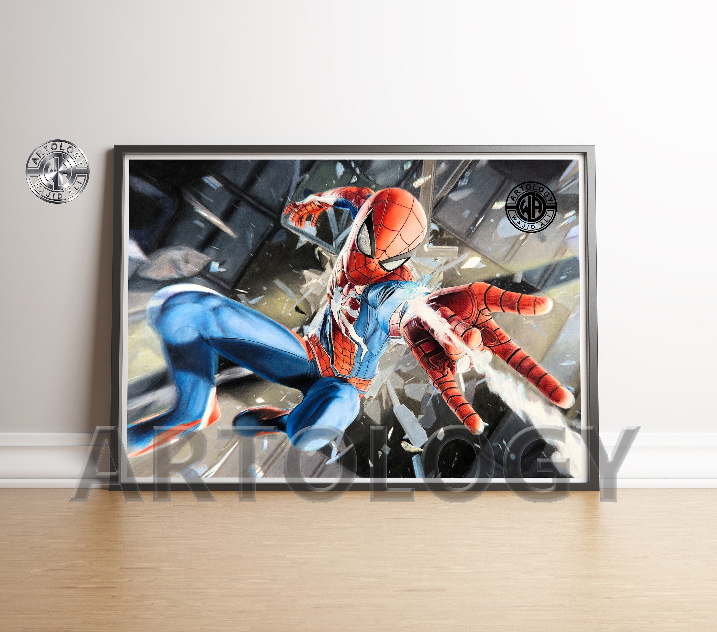 Buy Spider-man PS4 Drawing Print A4/A3 Arotlogy Online in India - Etsy