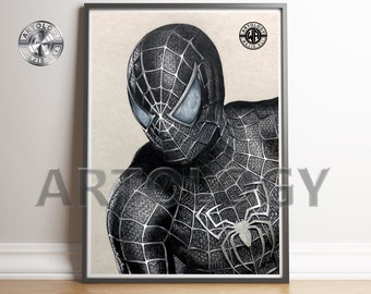 Spider-Man Symbiote Drawing Print A4/A3 - Artology