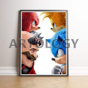 Sonic 2 Movie Drawing – A4/A3 Giclée Print | Sonic, Knuckles, Tails & Robotnik Art by Artology