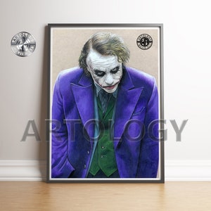 Joker Drawing – A4/A3 Giclée Art Print | Heath Ledger Dark Knight Fan Art by Artology