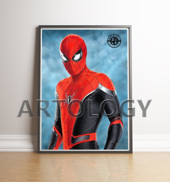 Spider-Man: Lejos de casa Dibujo A4/A3 Giclee Print Artology - Etsy España