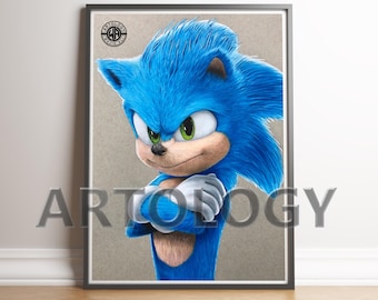 Sonic the Hedgehog Drawing – A4/A3 Giclée Print | Artology