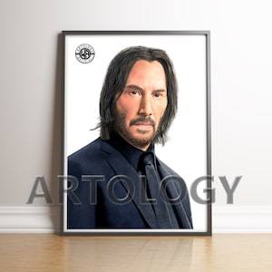 John Wick Drawing – A4/A3 Giclée Art Print | Keanu Reeves Fan Art by Artology