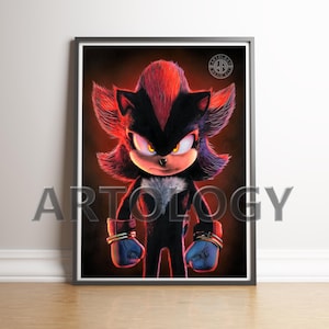 Shadow the Hedgehog Drawing 2 – A4/A3 Giclée Art Print | Sonic Fan Art by Artology