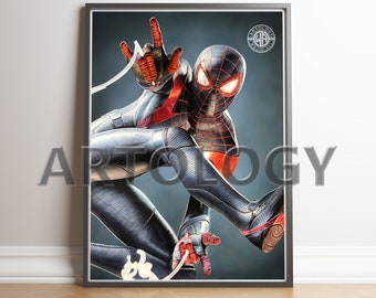 Spider-Man Miles Morales Artwork A4/A3 Giclee Print - Artology