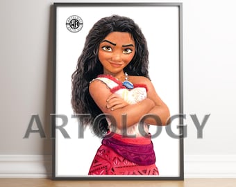 アメリカディズニー モアナ 印刷物 ディズニー モアナ イラストプリント - A5 A4 または A3 - Etsy 日本