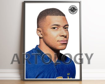 Kylian Mbappe Drawing A4/A3 Giclee Print - Artology