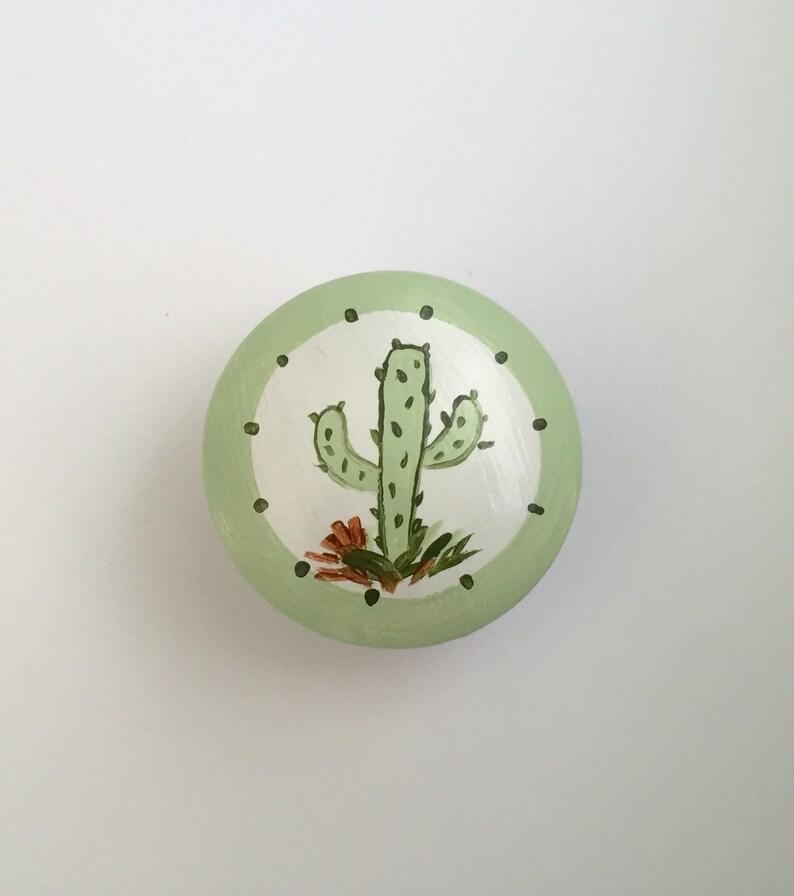 Hand Painted Cactus Drawer Knobs Cactus Dresser Pulls Cactus Etsy