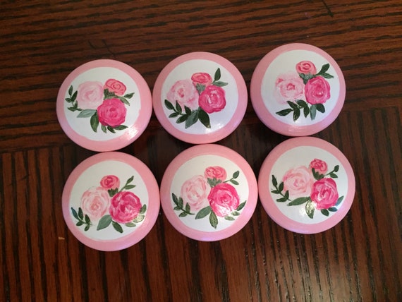 Rose Drawer Knobs Rose Drawer Pulls Floral Drawer Knobs Etsy