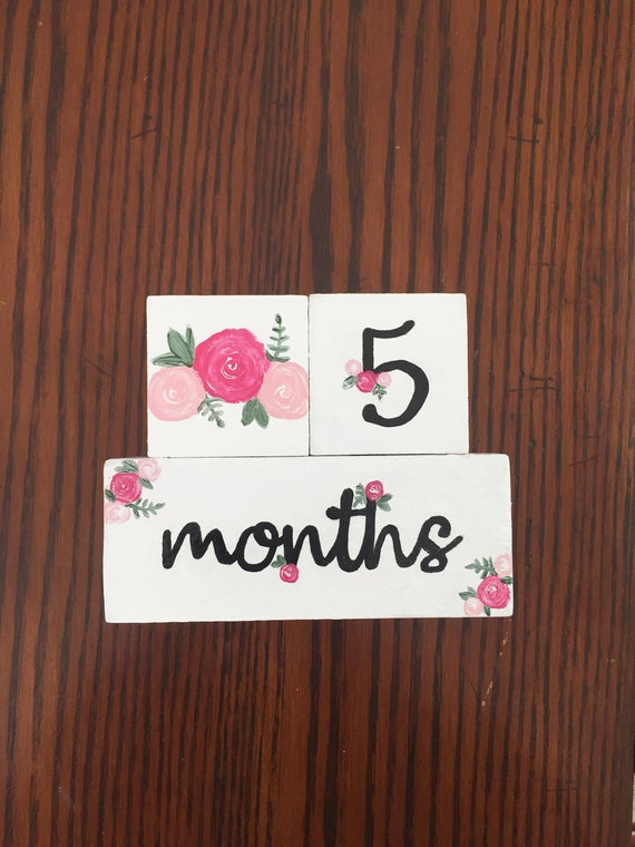 baby girl milestone blocks
