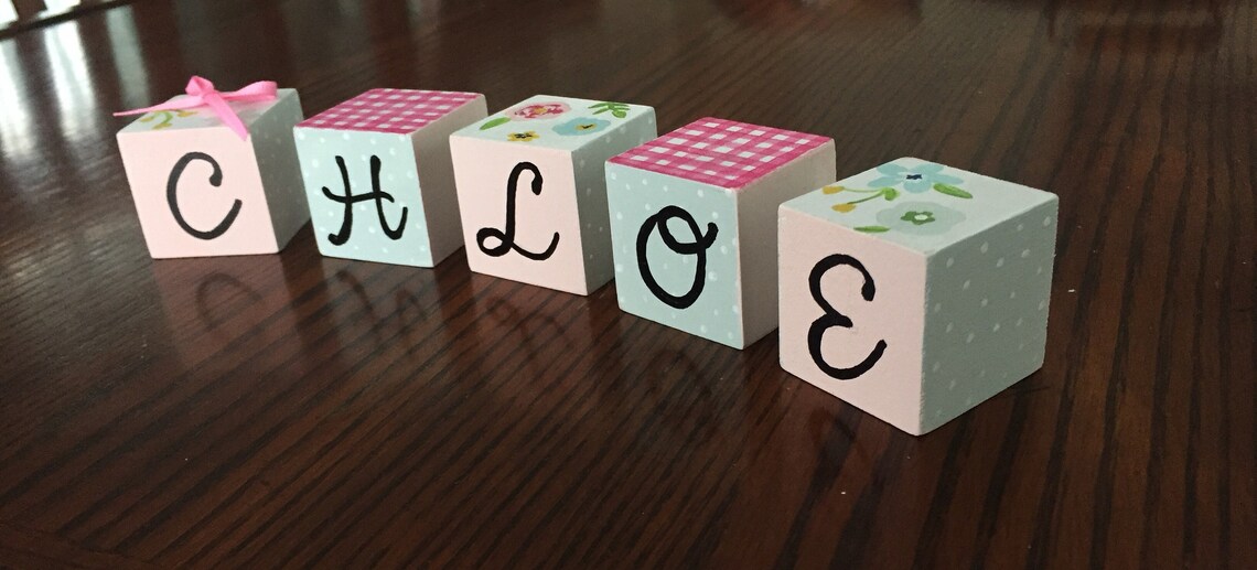 Wood baby blocks name baby blocks new mom gift baby shower Etsy