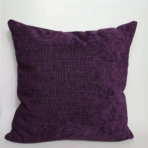 Richloom Studio Walker Grape Chenille Fabric Pillow Cover - Fits 18&quot;x18&quot; Insert - Invisible Zipper - Same Fabric Both Sides