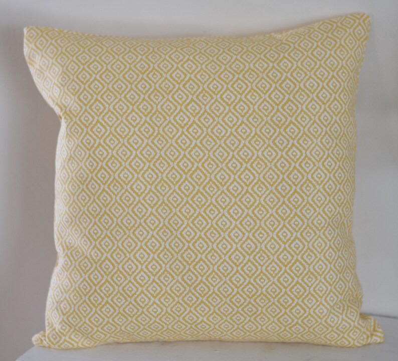 Same Fabric Both Sides Invisible Zipper Fits 18x18 Insert Richloom Rhythm Canary Fabric Throw Pillow Cover