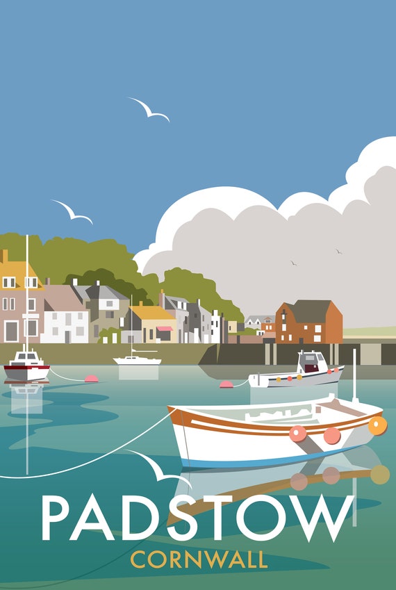 /"Polperro/" Home Wall Art Reproduction Vintage Seaside Poster