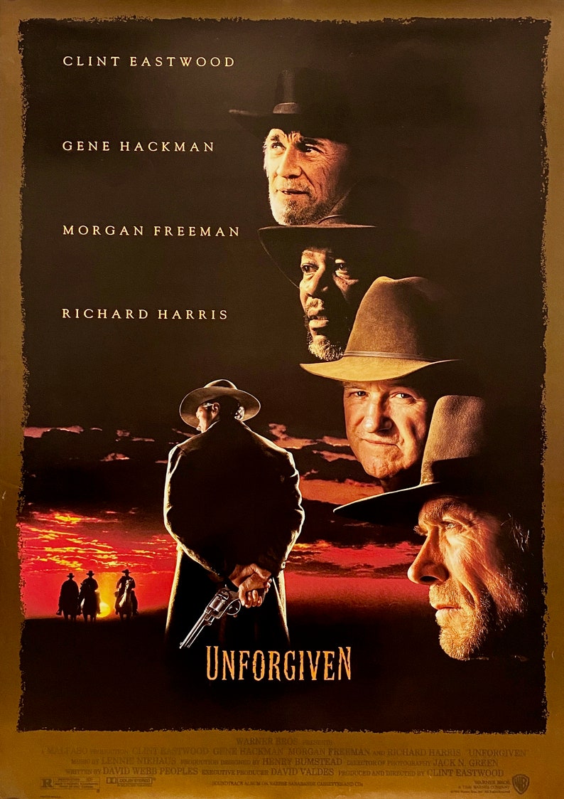 Various Sizes Available Vintage Print Unforgiven Colour Movie Poster Reproduction Clint Eastwood Home Wall Art