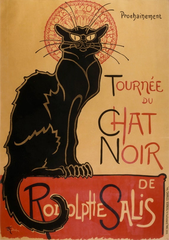 Vintage French Tournee Du Chat Noir Reproduction Etsy